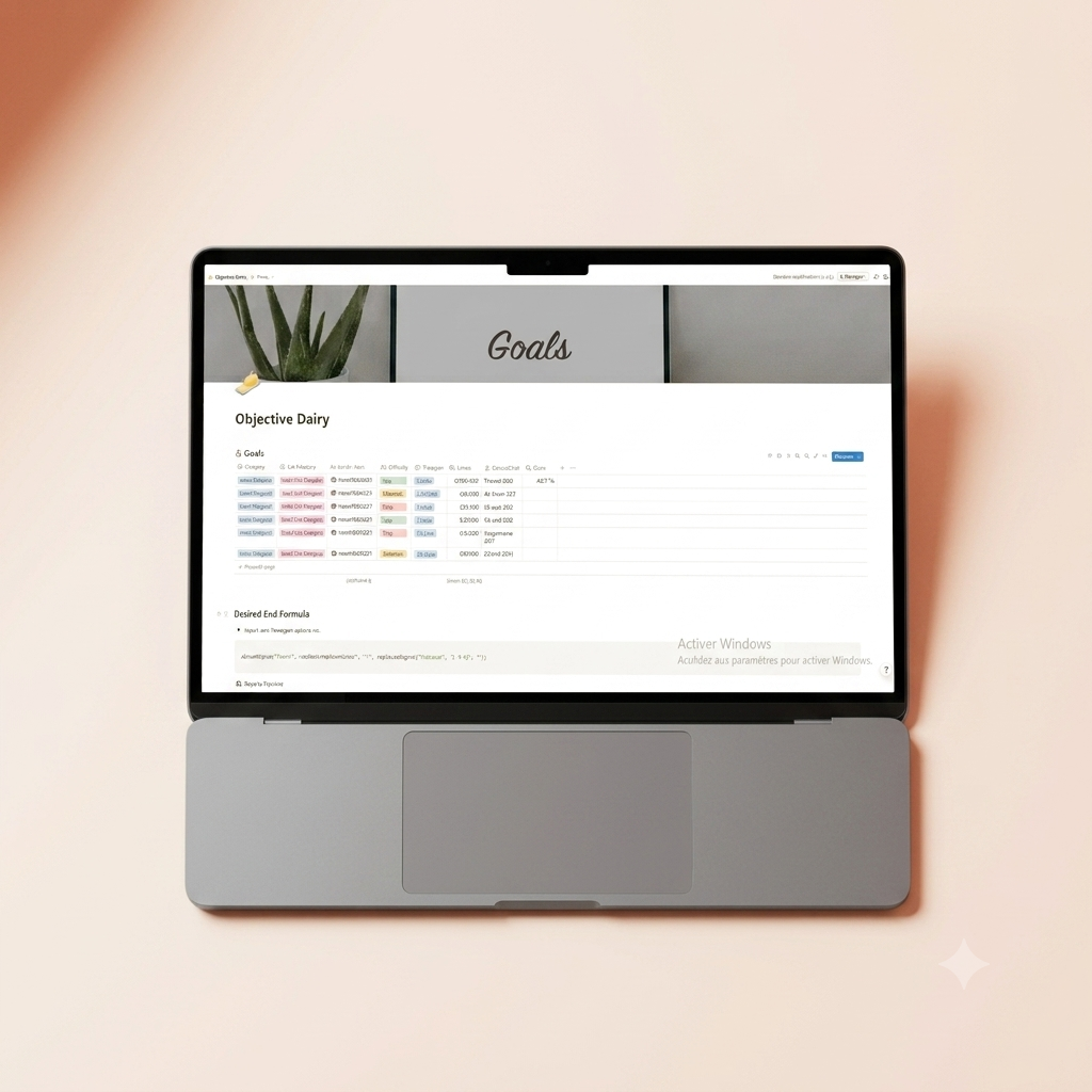 Notion productivity planner goal tracking dashboard